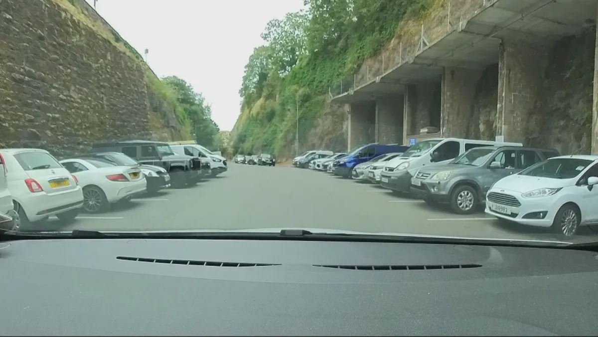 Driving into a St Helier car park, from the ITV report